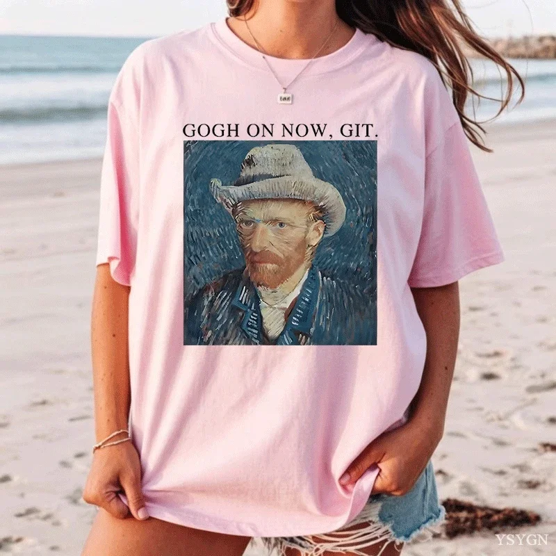 Art Teacher T Shirt Men Women Cotton Funny Van Gogh Art T-Shirt Humor Printed Tshirts Casual Short Sleeve Round Neck Clothing