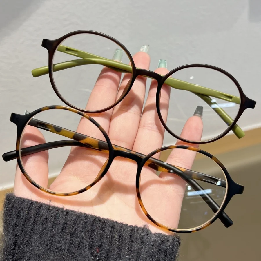 2 Stück/5 Stück Unisex-Brille, schlicht, neu, ultraleicht, Retro, runder Rahmen, einfach, vielseitig, personalisierbar, modisch, Anti-Blaulicht für den Alltag