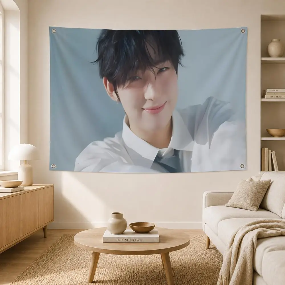 Singer Kim Sunoo Flags Home Yard Garden Wall Hanging Flag Indoor Outdoor Banner Decor for Patio Backdrop Art