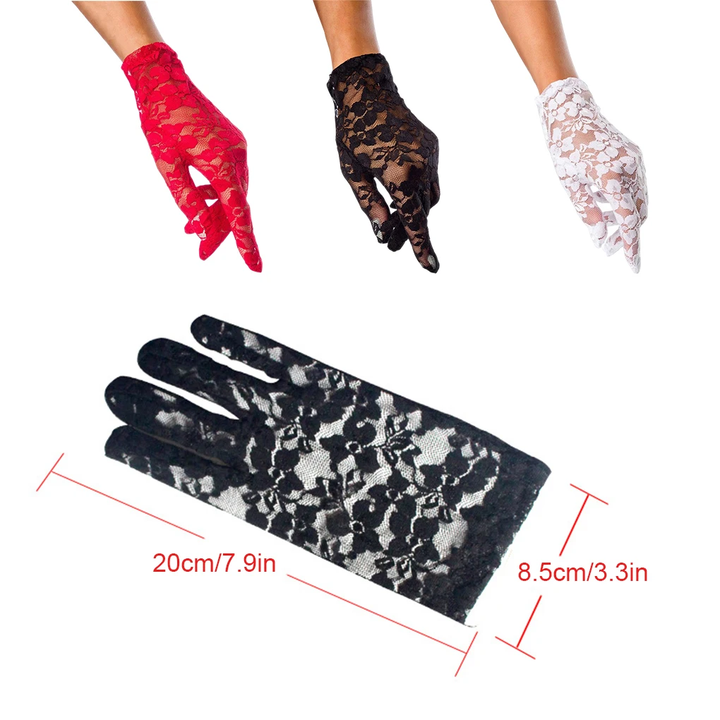 Lace Gloves Bride Wedding Mittens Sunscreen Girl Clothing Hollow Motorbike Riding Finger Bridal Sunblock Fingers