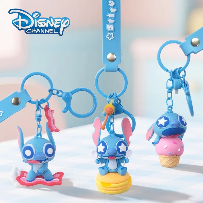 

Disney Stitch Keychain Pendant Cake Dessert Series Cartoon Cute Character Figurine Doll Backpack Bag Pendant Decoration Toy Gift