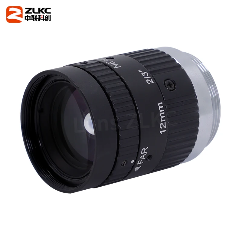 عدسة كاميرا صناعية بتركيز ثابت 12 ملم 5 ميجابكسل C-Mount F2.4 دليل قزحية دقة عالية لـ 2/3 بوصة FA FM1224MP5