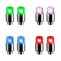 Tire Valve Stem Caps Light 2pcs Tyre Valves Wheel Tire Lights Car Tire Valve Caps Neon Light Bulb Universal Car Motorcycle bike