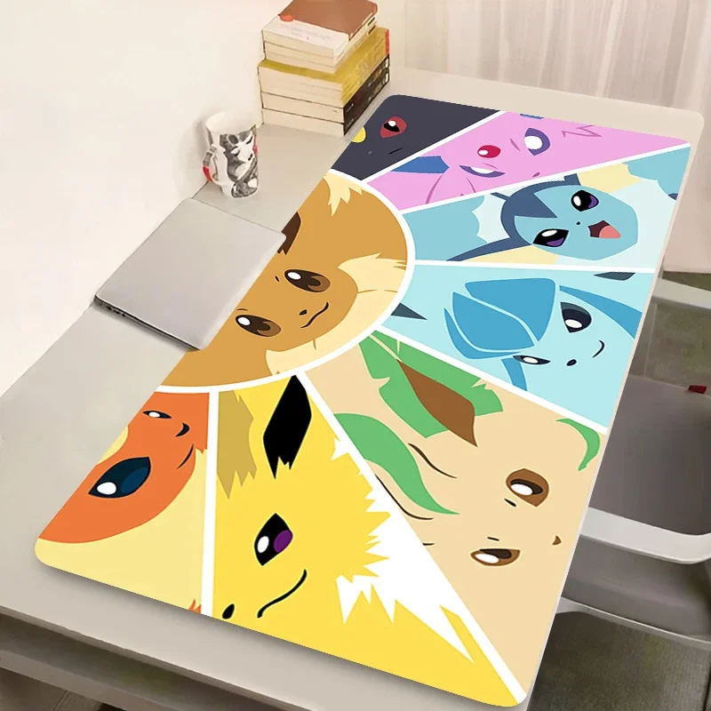 

Large Kawaii Mouse Pad Laptop Non Slip Gaming Keyboard Rug New Japan Anime P-pokemon E-eevee Mousepad XXL Gamer Cabinet Desk Mat