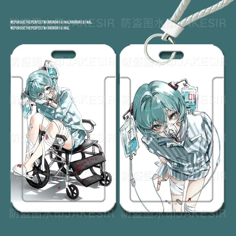 New Hatsune Miku Sliding Cover Card Sleeve Hatsune Miku Project Diva Anime Peripherals Junji Ito Style Meal Card ID Card Sleeve