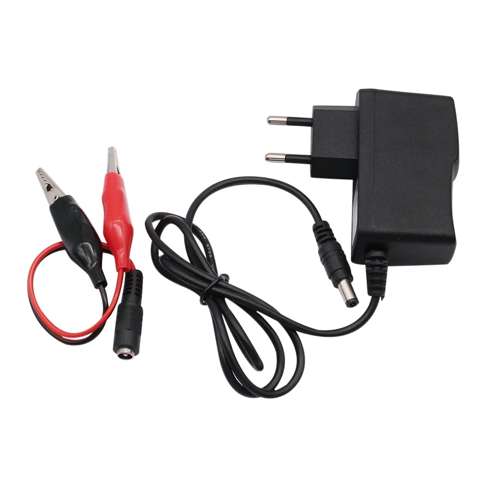 12V 1000mA Lead Acid Dry Battery Charger for Car Motorcycle 12 Volt 1A Electric Toy Tool Motor Power Charging Adapter with Clip