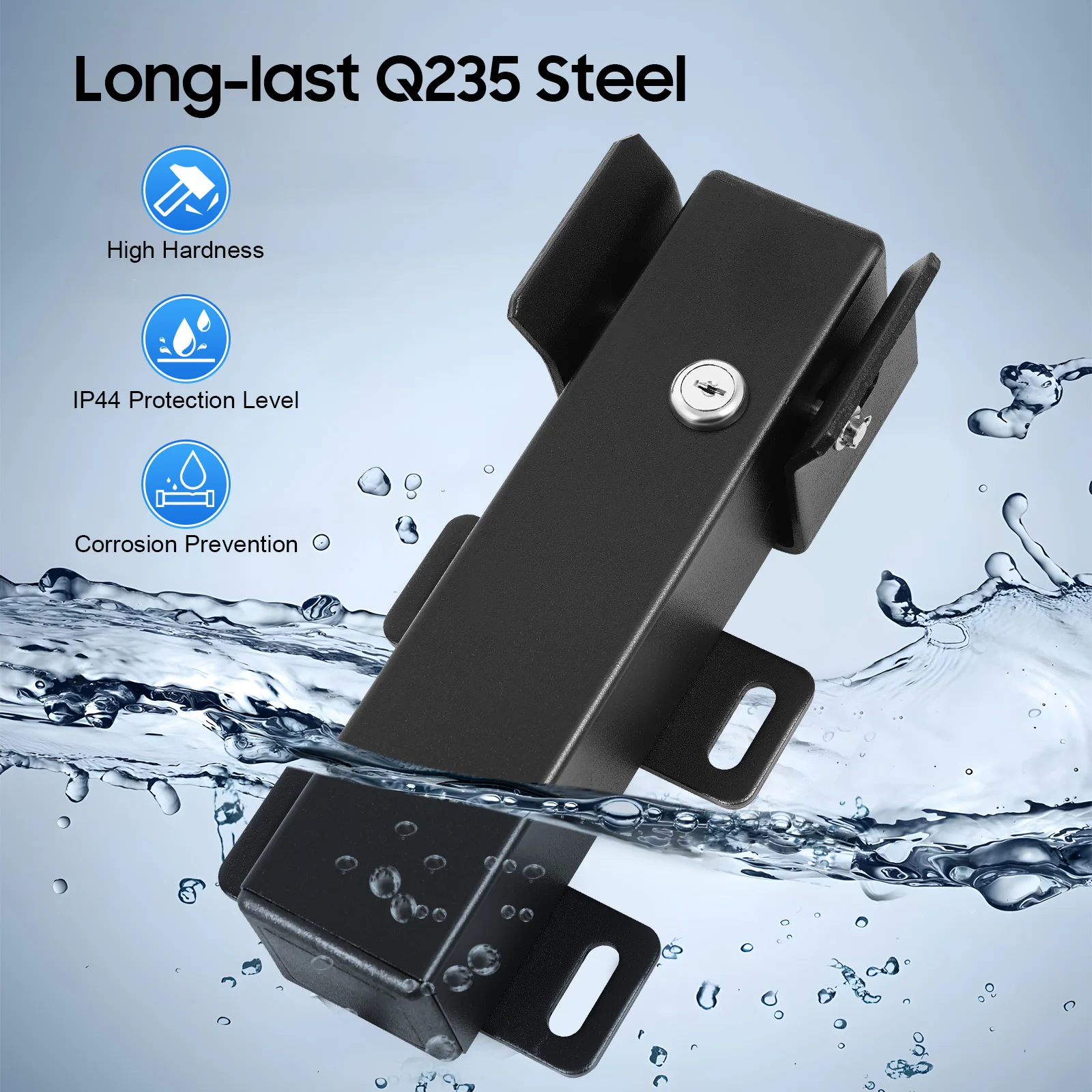 24V DC Electric Gate Lock, Heavy Duty Automatic Security Lock with 2 Keys & Access Control, IP44 Waterproof for Gates/Fences