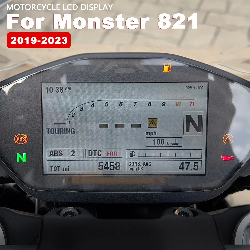 LCD Display for Ducati Monster 821 2019 2020 2021 2022 2023 Motorcycle Speedometer Instrument Accessories LCD Screen