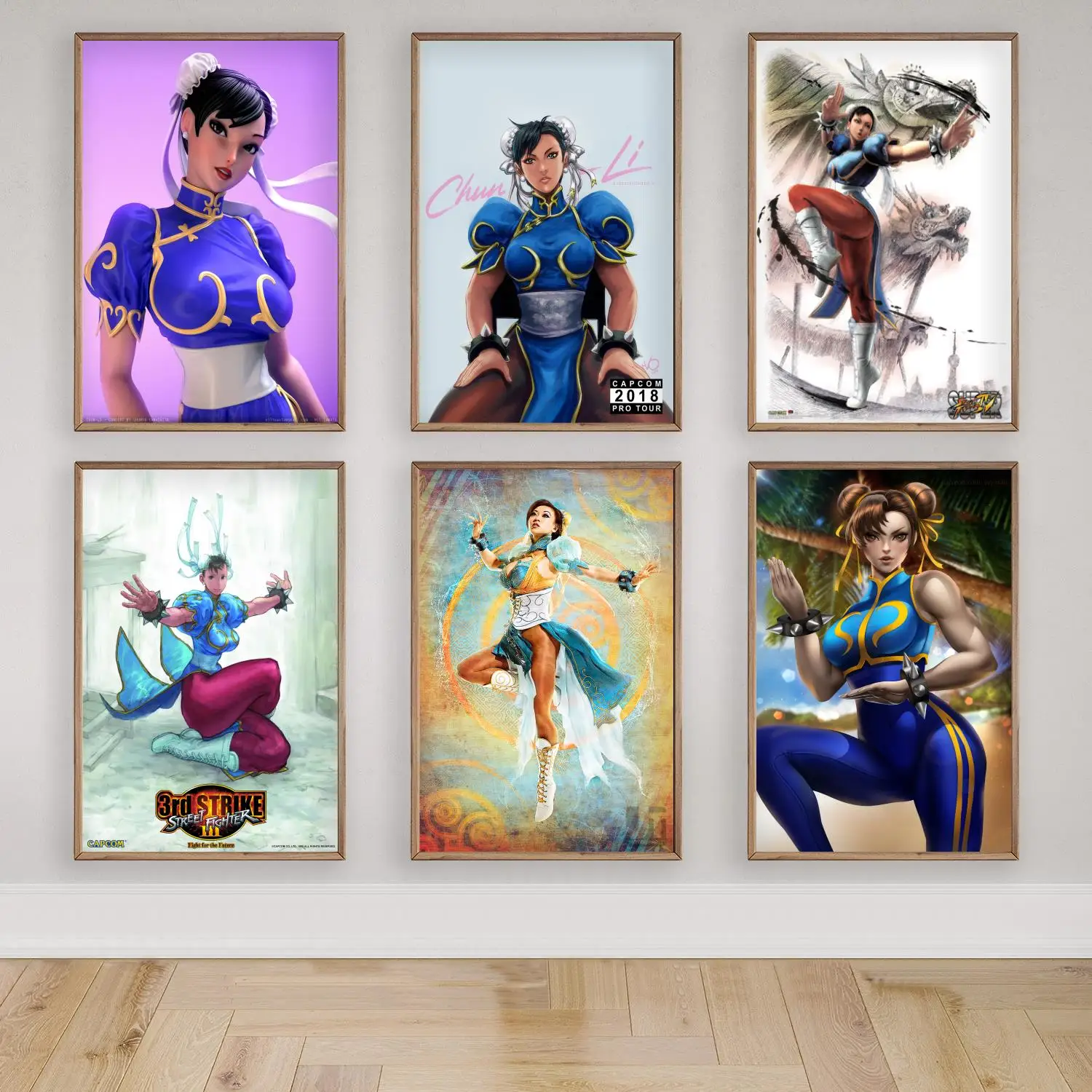 Chun li Poster seni kanvas dan cetakan gambar seni dinding, Poster dekorasi kamar tidur keluarga Modern