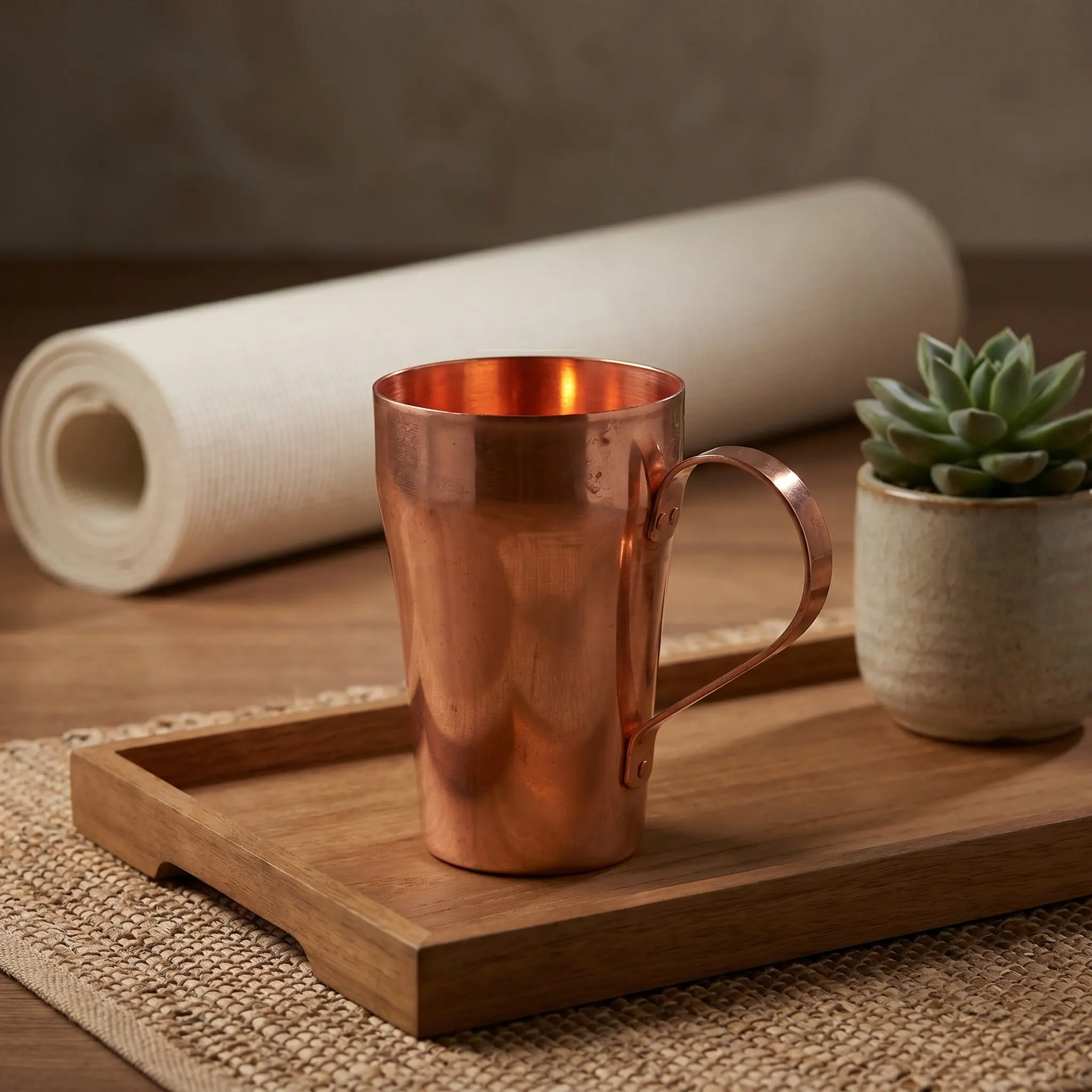 Pure Copper Drinking Cup Hand Hammered 400Ml Ayurvedic Natural Copper Mug Wellness Vessel for Daily Water Moscow Gift