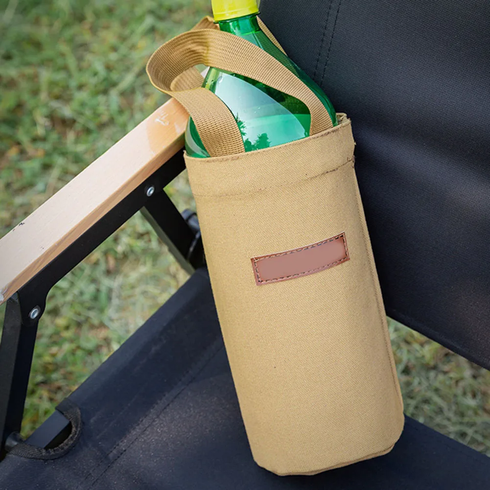 1PC Canvas Water Cup Bag Glass Cup Insulated Mug Protective Cover Water Bottle Bag Umbrella Insulated Cup Hand-held Storage Bag