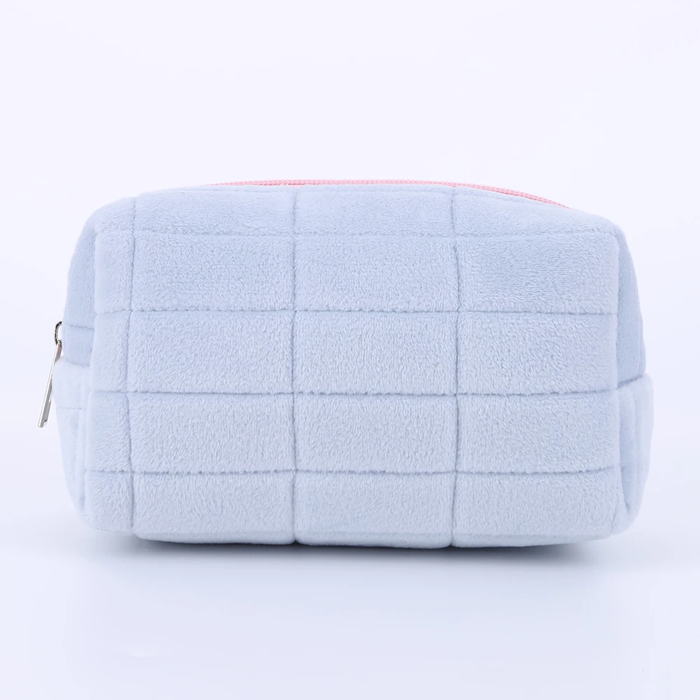 Soft Plush Makeup Pouch Travel Cosmetic Storage Bag with Zipper INS Make Up Organizer Container Travel Women Toiletry Cases