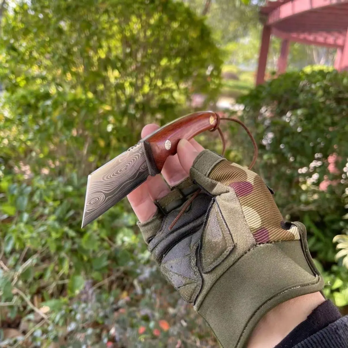 

Нож для прививки с деревянной ручкой и кожаным чехлом, подходит для прививки в саду/разупаковки и т.д. Садовый ручной инструмент с рукояткой из массива дерева