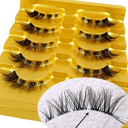 NEW Manga Lashes 5Pairs Eyelashes 3D Mink Lashes Natural Cils Strip Lashes Band Soft Cosplay False Eyelashes Makeup