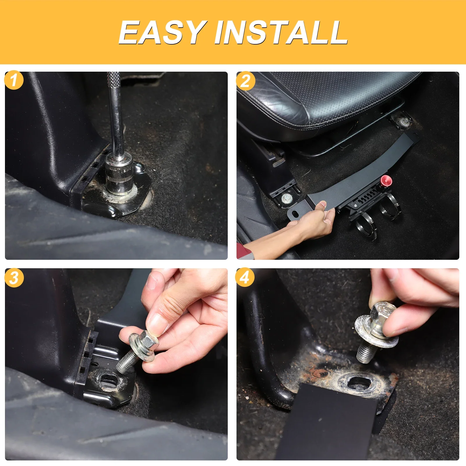 For Mitsubishi ASX 2011-2018 Carbon Steel Black Car Under Seat Fire extinguishing Bracket Under Interior Car Accessories - view 6