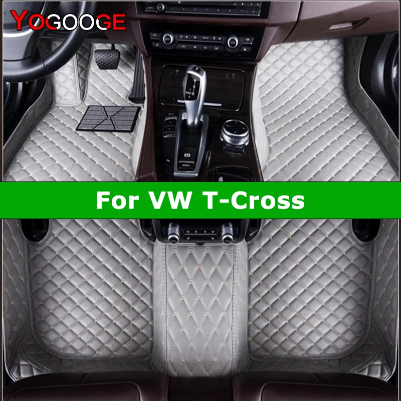 YOGOOGE Custom Car Floor Mats For VW TCross T-Cross Auto Carpets Foot Coche Accessorie