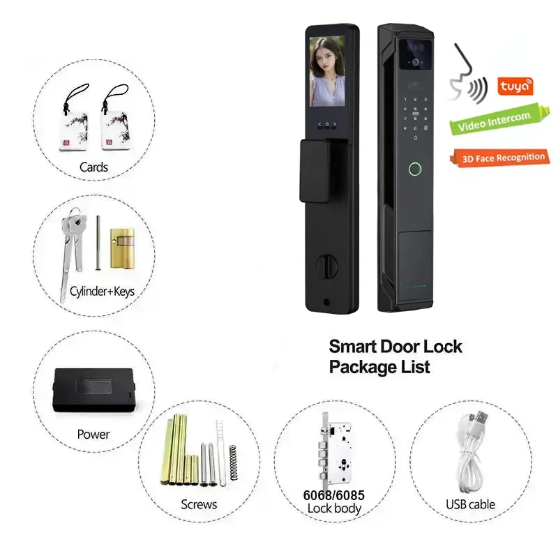 Smartier Palm Vein Serratura digitale completamente automatica Riconoscimento facciale 3D Impronta digitale biometrica Tuya Smart Door Lock