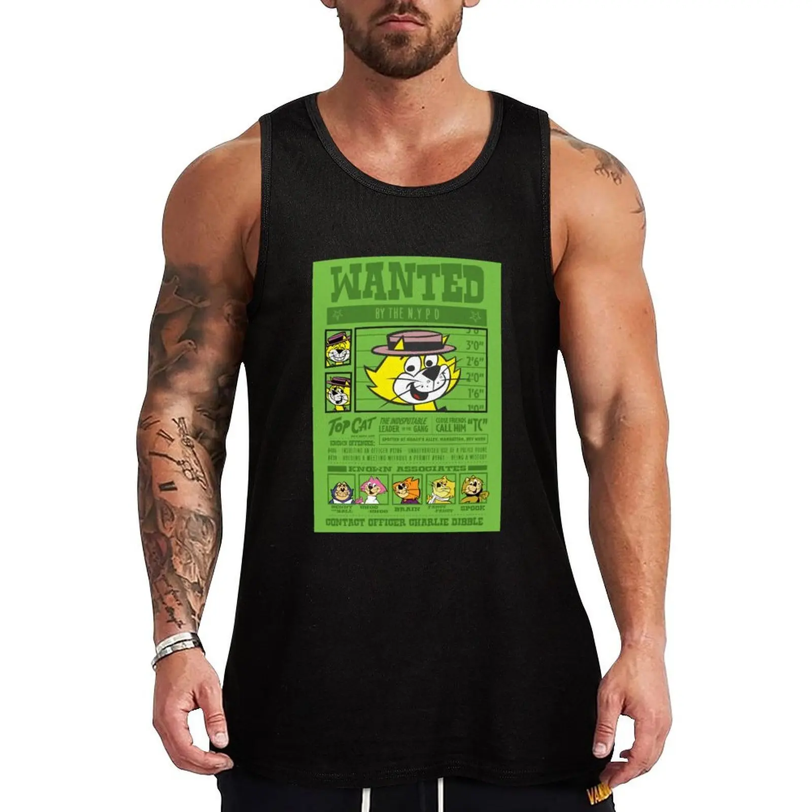 

So Funny Top Cat Classic Fans Tank Top Outdoor Casual Sleeveless Loose Summer Top