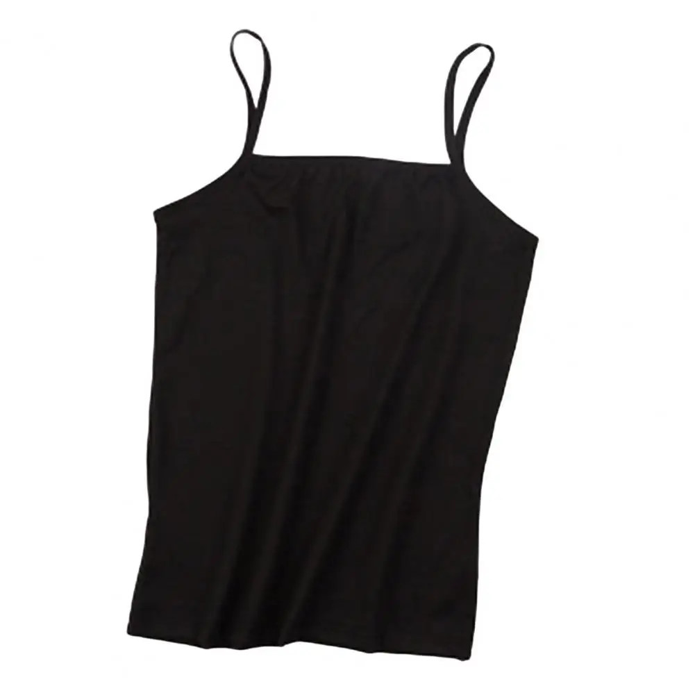 Slim Fit Tank Top Women's Summer Sling Vest Square Collar Sleeveless Camisole Lightweight Streetwear Tank Top for Slim Fit Solid