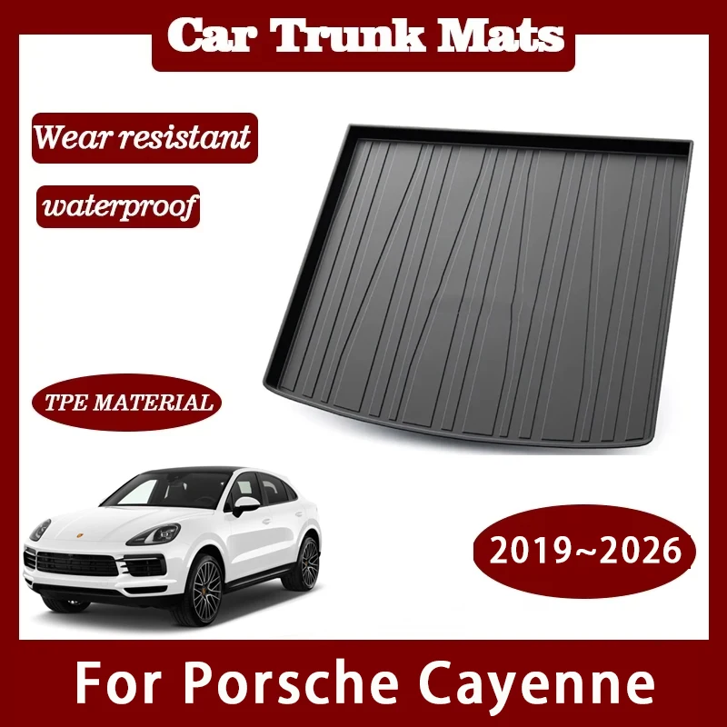 

Car Rear Trunk Mats For Porsche Cayenne E3 9YA 9YB 2019-2026 Waterproof Carpets Storage Pads Cargo Liner Covers Auto Accessories