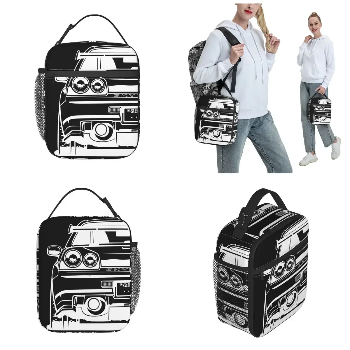 Borsa termica per il pranzo Skyline R34 GTR accessori per amante dell'auto JDM Cars Food Box nuovo arrivo Cooler Thermal Bento Box per la scuola