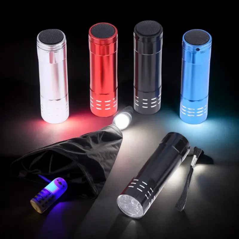 

Compact 1Pcs Outdoor Lighting Tool, 50LM 9 LED UV Mini Flashlight, 395nm Black Light for Hiking