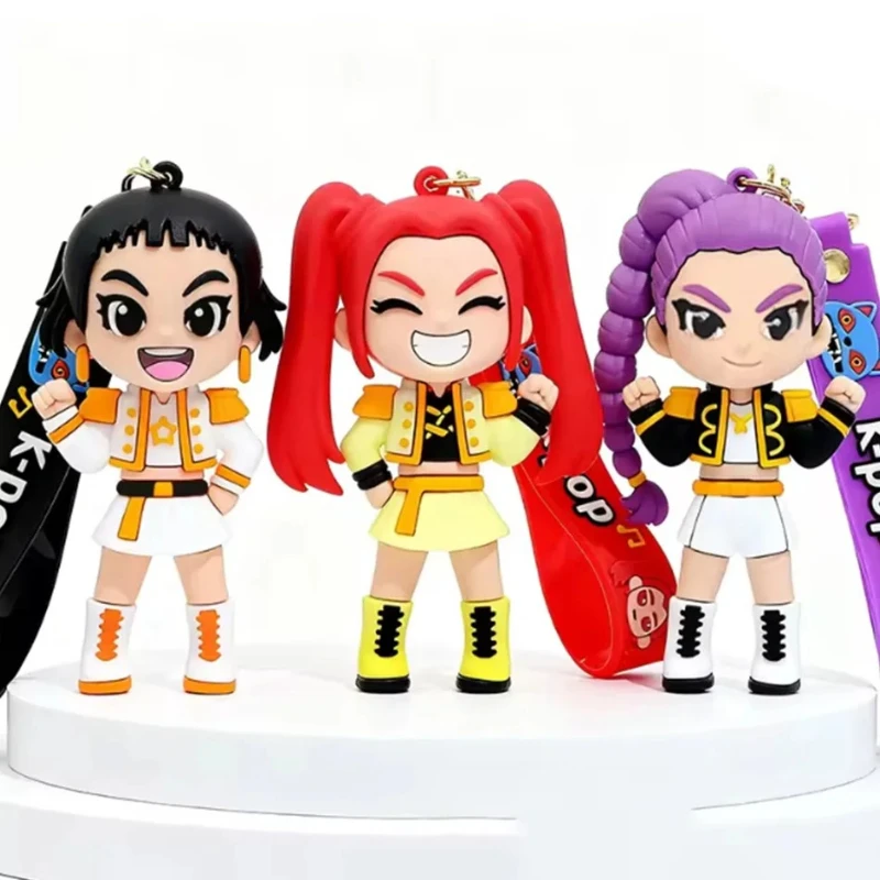 Llavero KPOP de 4 piezas, llavero con figura de tigre de PVC, bonito llavero estilo Harajuku para niños y fans, regalo de Navidad