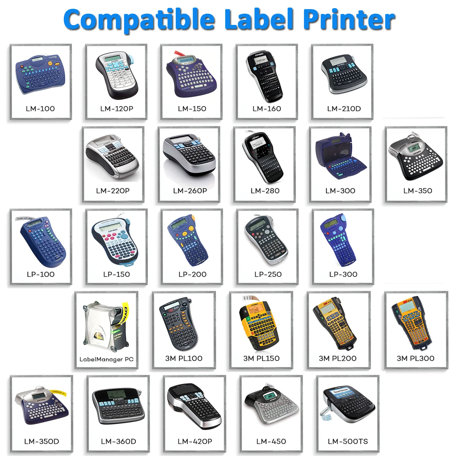 Imagem -05 - para Dymo Labelmanager 160 280 Rhino 5200 d1 210d 12 Milímetros Fita Etiqueta Fita Cassete 50 Pcs 45010 45013 45018 45021 45023 45024