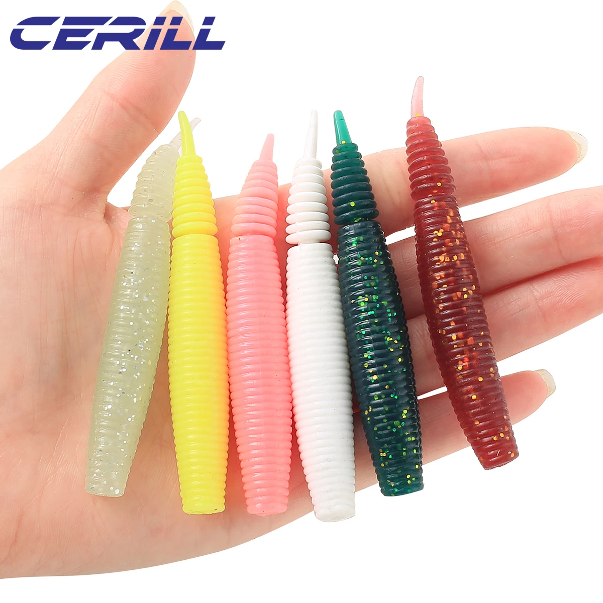 Cerill Lot 10 Floating Needle Tail Soft Fishing Lure 9 cm 6 g Wobblers Artificial Silicone Swimbait Worm Bass Trout Bait