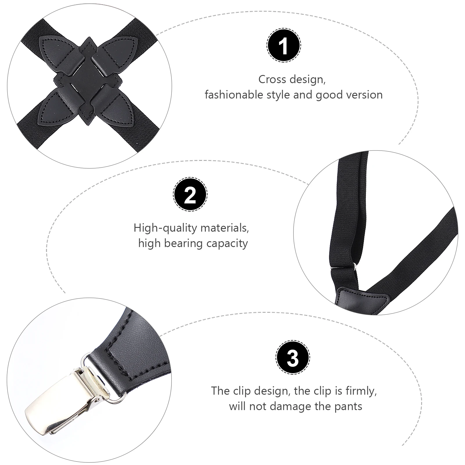 

Unisex Suspenders Overalls Trousers for Men Dress Pants Polyester Yarn Plus Elastic Clip Man