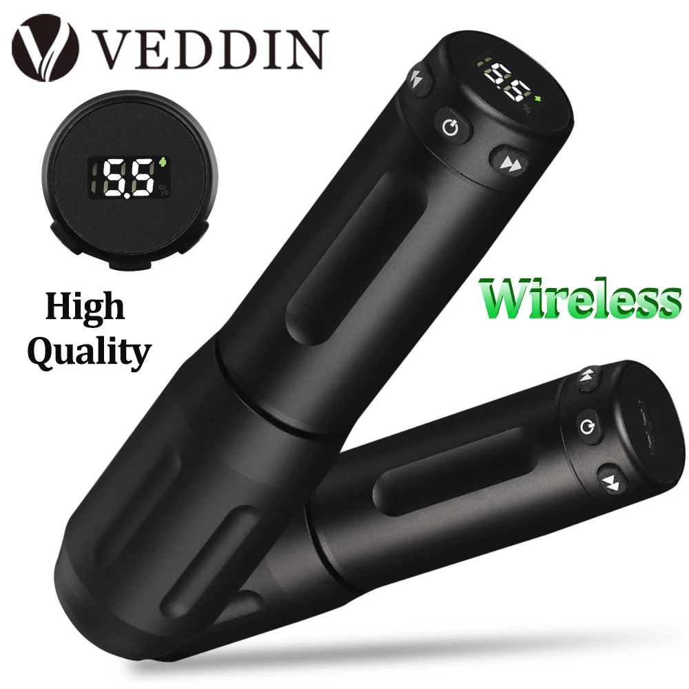 VEDDIN Wireless Tattoo Machine Pen High Quality Battery LCD Digital Display Coreless Motor Rotary Gun for Makeup Body Art Supply