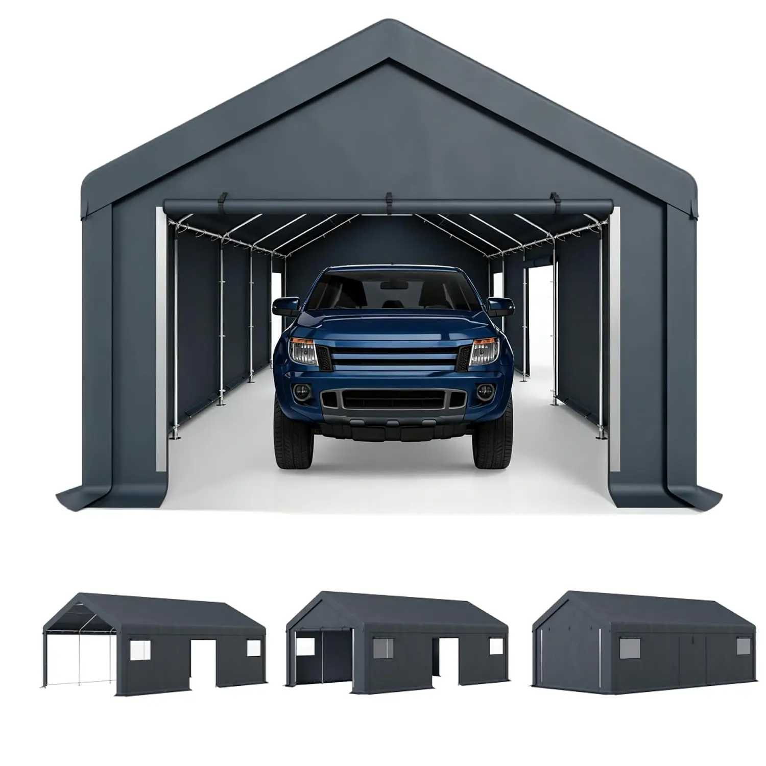 Outside Shelter Heavy Duty UV Resistant Waterproof Outdoor Shed with Roll up Zipper Doors & Vents for Cars,Boats and Tools