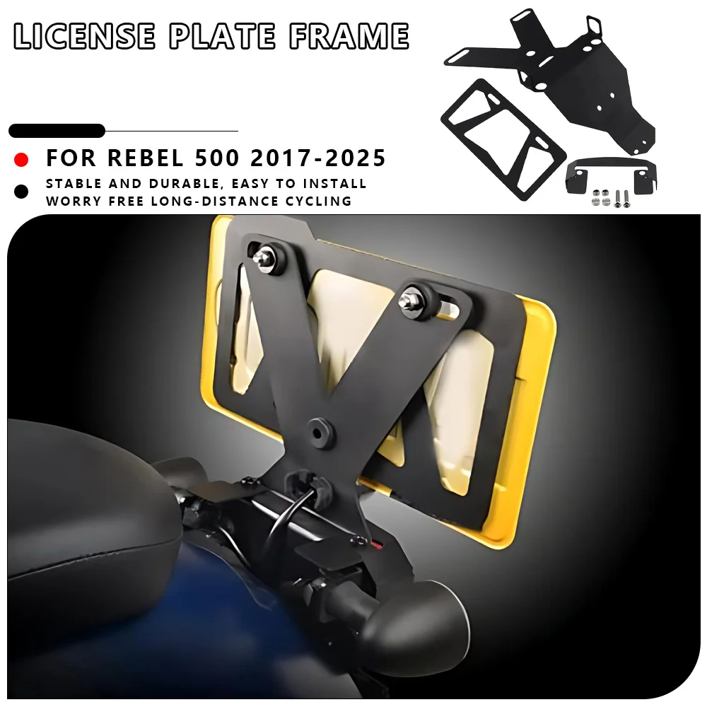 MTKRACING For HONDA REBEL 500 2017-2025 Motorcycle Rear Fender Support License Plate Frame Accessories