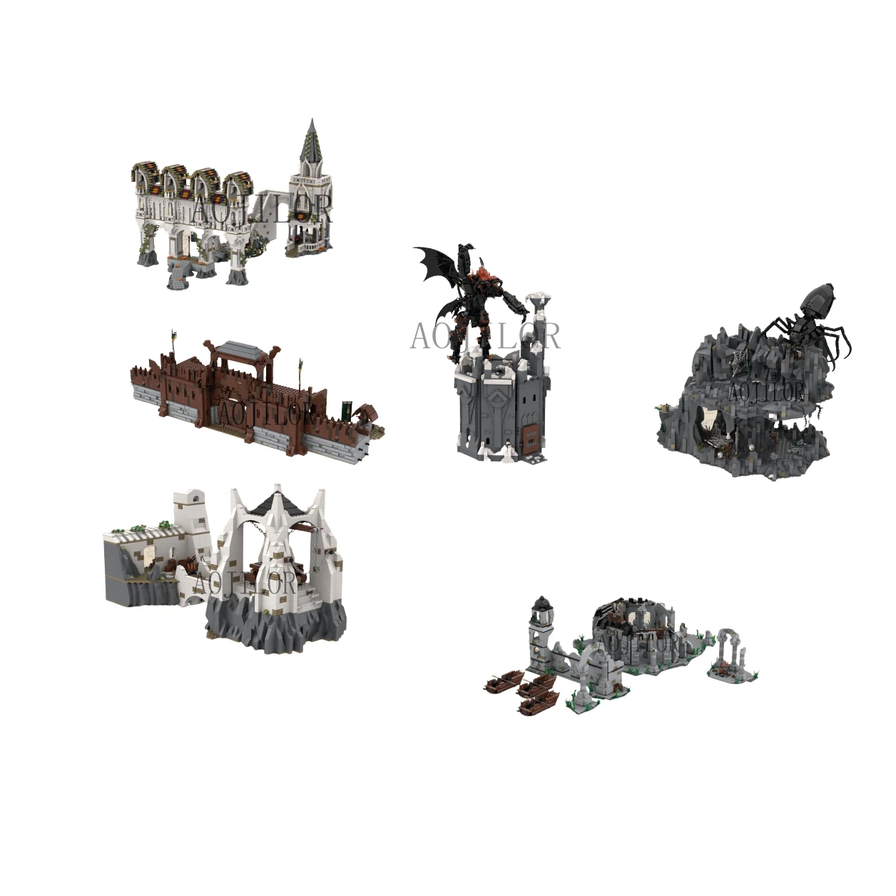 

King Series MOC Durin's Tower The Fall of Osgiliath Modular Building Blocks Architecture Model Toy Brick Children Birthday Gift