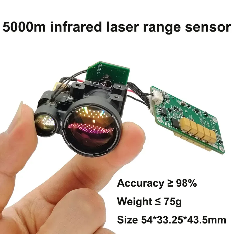 Módulo sensor de distância a laser ld50x, faça você mesmo, 1535nm, sensor infravermelho, óptico de distância, rs422, 5000m, módulo de telêmetro a laser