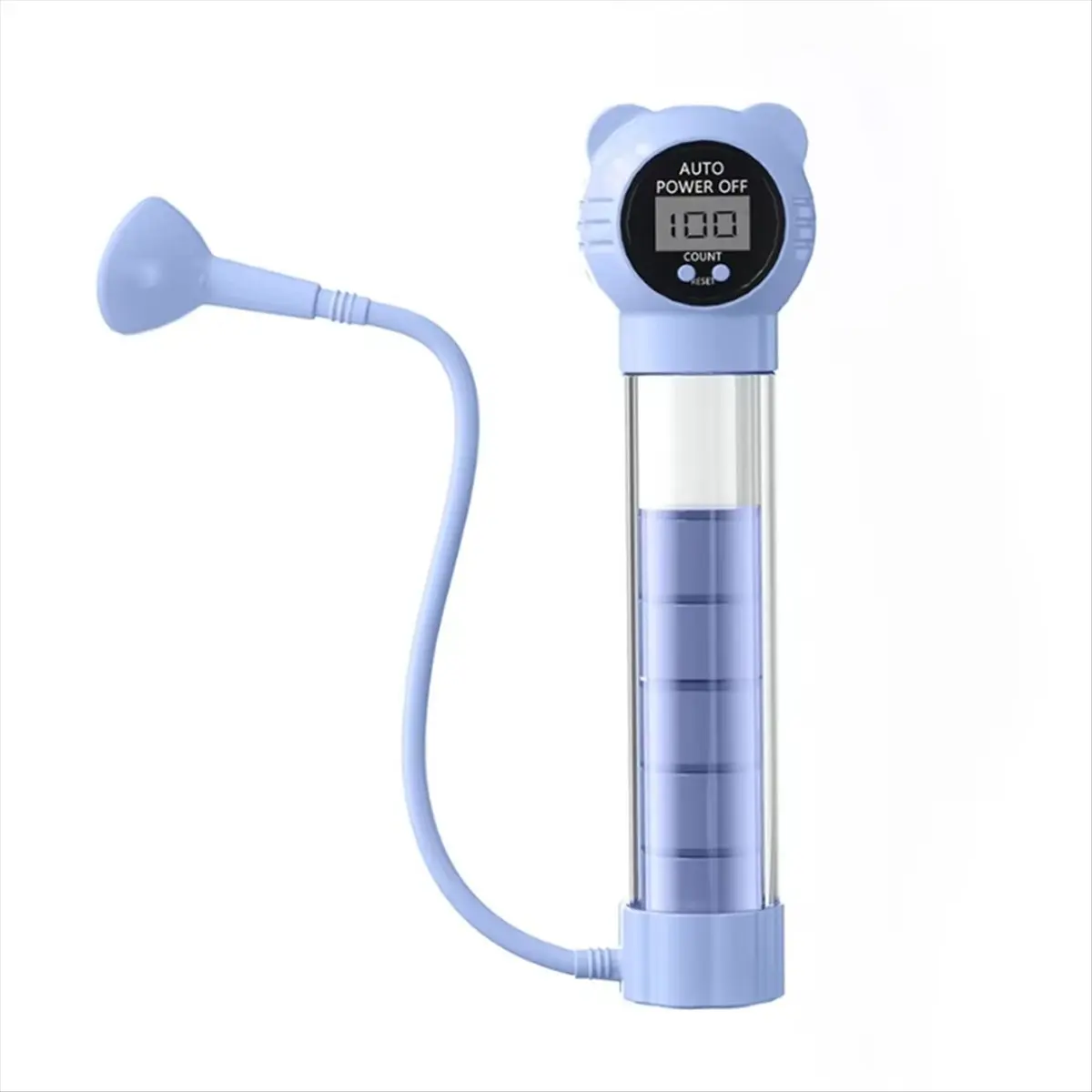 ABME New Breathing Exercise Device with Counter Counter Abdominal Muscle Trainer Deep Breathing Dumbbell Lung Capacity Blue