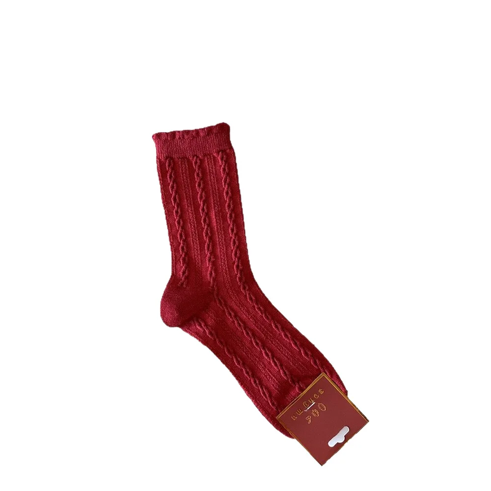 5 أزواج السيدات الجوارب مجموعة عيد الميلاد الزي الأميرة القوس البولكا نقطة شريط الحلو Kawaii سميكة الجوارب الدافئة لفتاة بالجملة #5