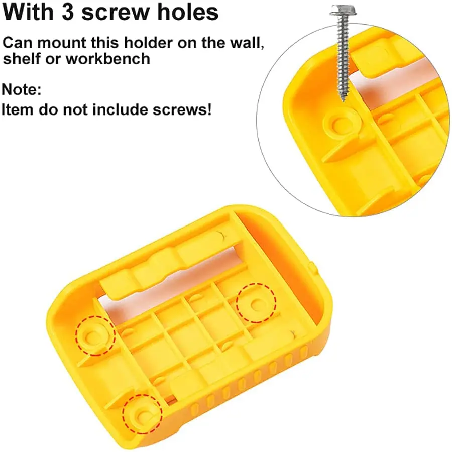 1/2/3Pcs Voor Dewalt 18V 20V 60V Batterij Houder Muur Opslag Mounts Stander mount Display Hanger Dock Batterij Gesp Geel