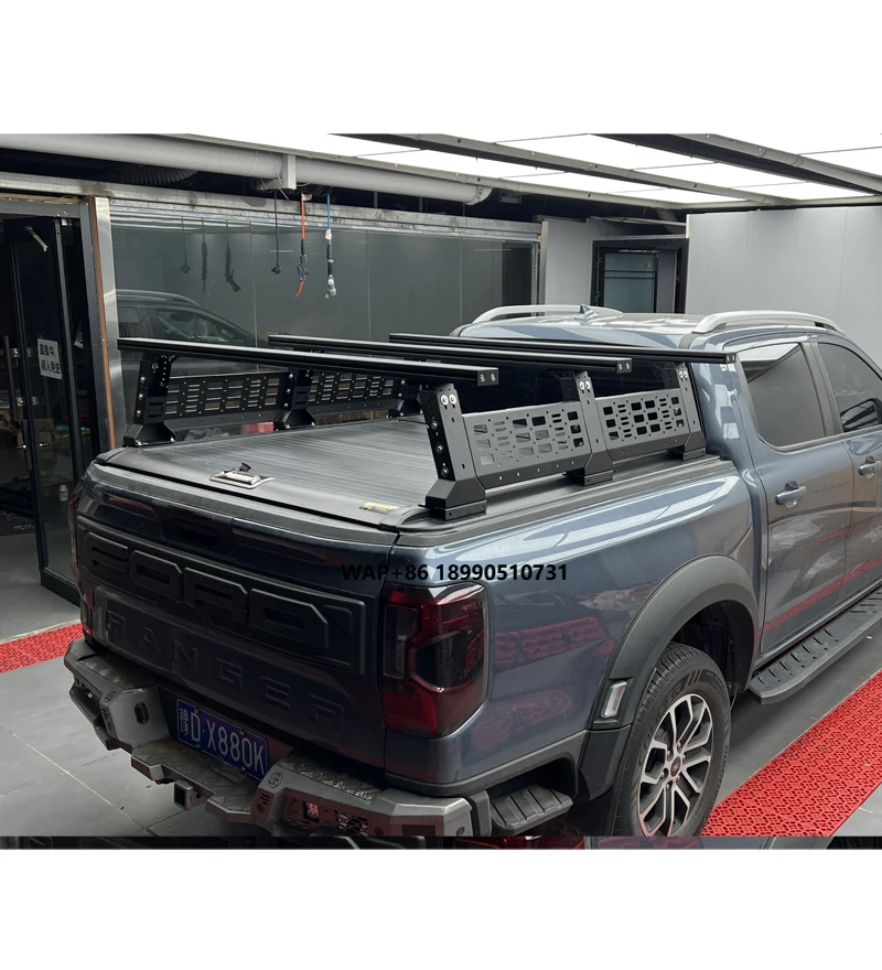 

Universal Pickup Roof Rack Width and Height Adjustable Expansion Frame Aluminum Crossbar for Hilux PickUp Truck Bed Rack