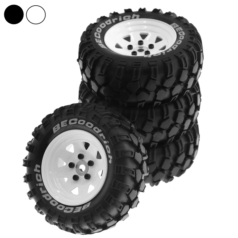 

4pcs 93mm Metal 1.9" Beadlock Wheel Rim Rubber Tire Set for 1/10 RC Crawler Car Traxxas TRX4 RC4WD D90 D110 Axial SCX10 MST