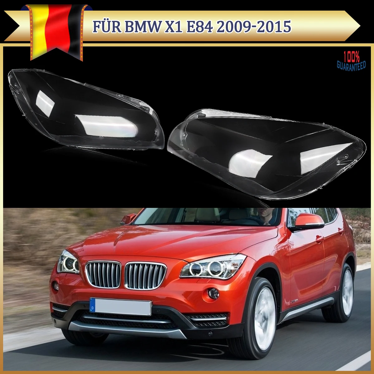 

For BMW X1 E84 Sport 4-Door 2010-2015 Pair Headlight Lens Headlamp Cover Clear Left Right Car Lights Shade Headlamps Lampshade