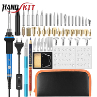 60W Soldering Iron Set Wood Burning Carving Pyrography Pen Kit Beginner Artistic Creation Wood Cautery Repair Tools