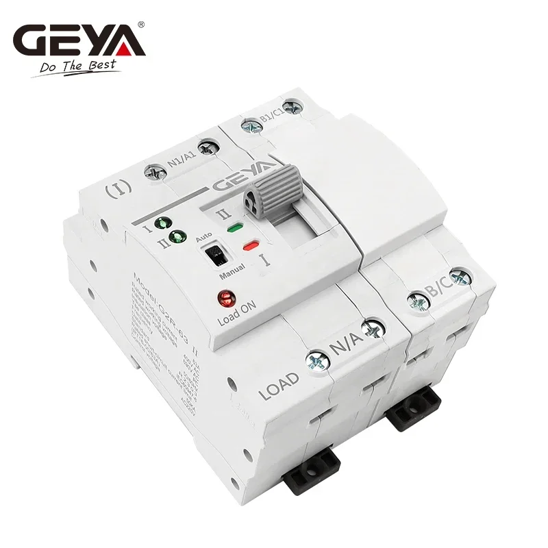 GEYA-Interruptor de transferencia automática de doble potencia, Selector eléctrico, interruptores de potencia ininterrumpida, 63A, 110V, 220V, G2R, carril Din, 2P, 4P, ATS