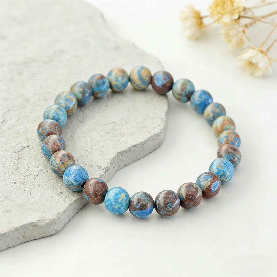 Genuine Natural Stone Bracelet African Turquoise Agate Crystal Tiger Eye High Quality Gem Beads Bracelet Homme Jewelry Bangle