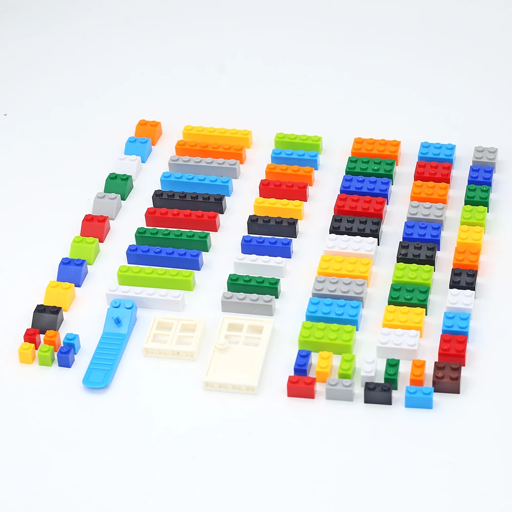 1030PCS MOC Bulk Building Blocks Parts Toys DIY Toy Accessories Storage Bag Windows Doors Blocks Toys for Kids (Random Colors)