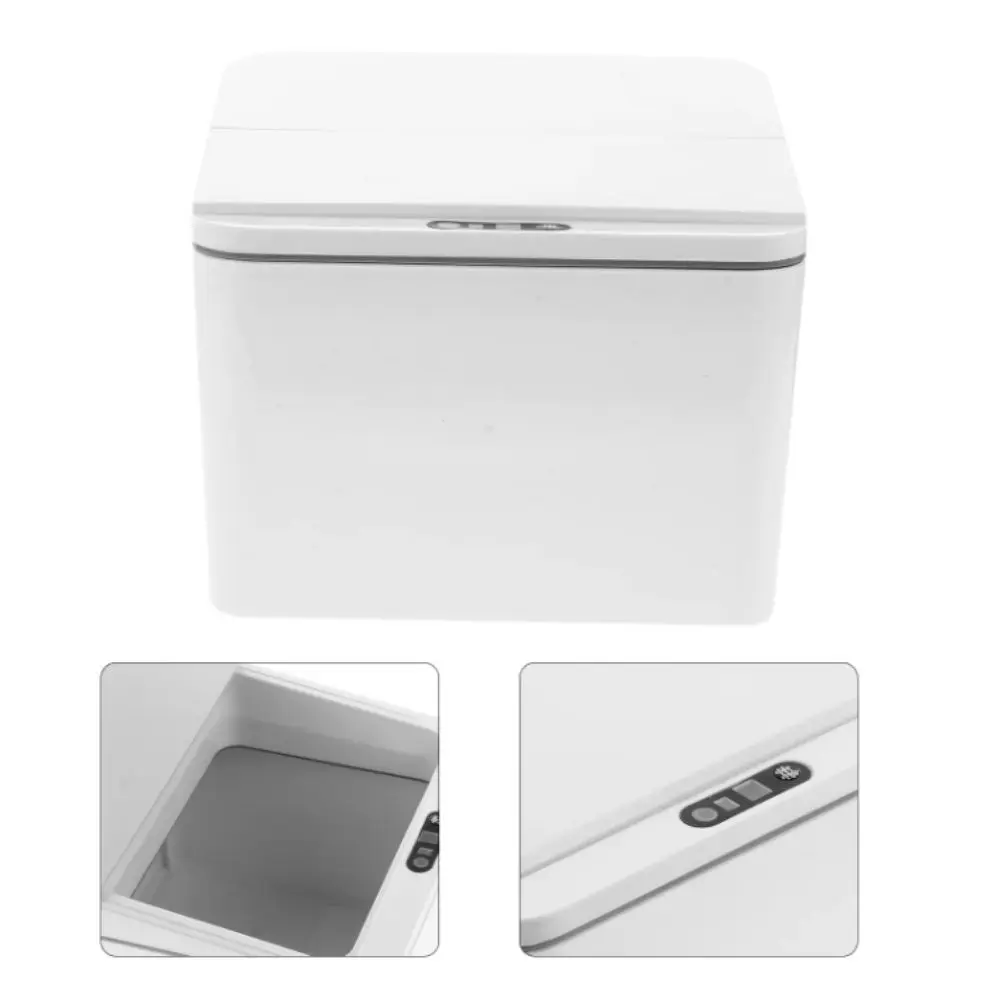 

With Lid Electric Sensor Trash Can 4L Storage Automatic Sensor Smart Trash Can Portable Design Desktop Design Portable Trash Can