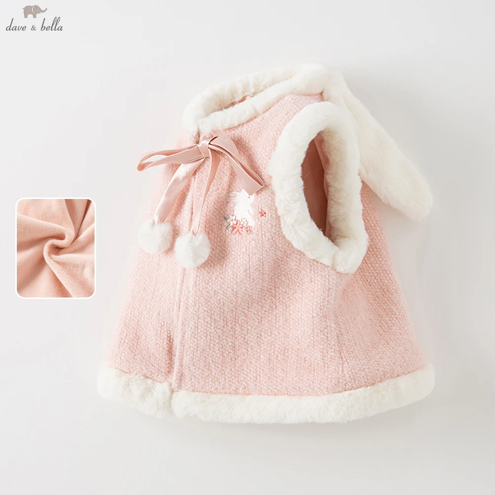 

Dave Bella, детский осенне-зимний теплый жилет, топы для девочек, утепленная майка без рукавов с круглым вырезом, повседневный детский розовый жилет, пальто DB4224204