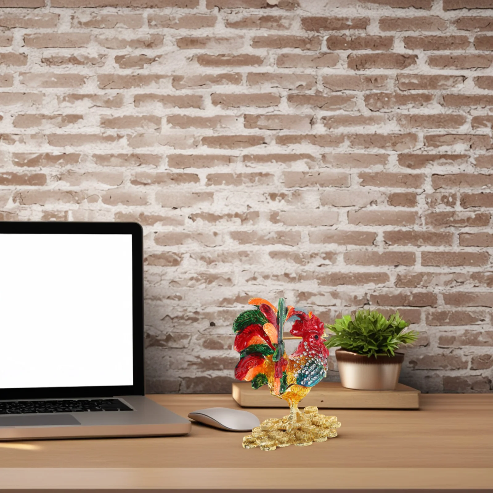 

Zinc Alloy Rooster Jewelry Box Hand Painted Keepsake Decorative Trinket Box for Home Decor Storage Organizer