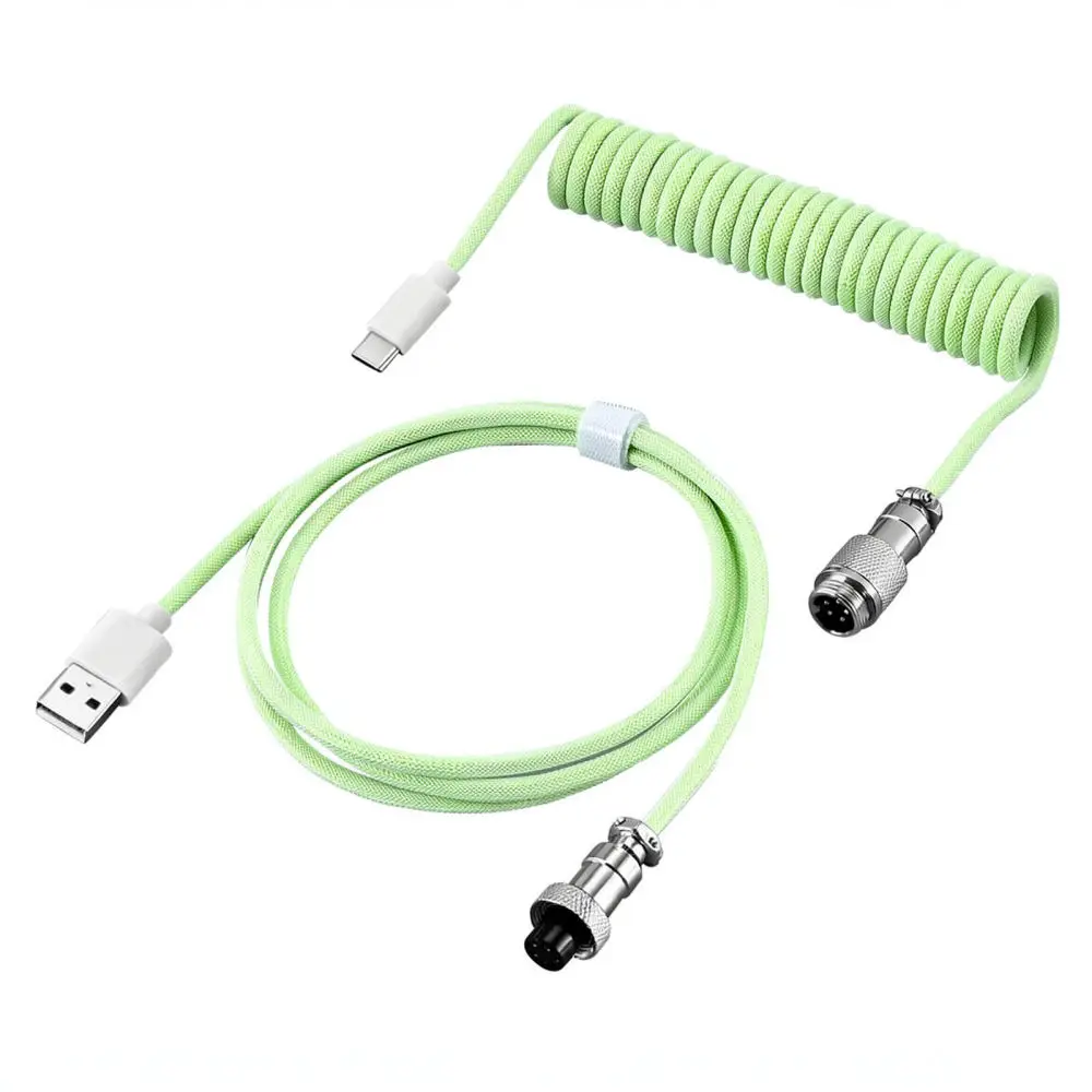 Mechanical Keyboard Coiled Cable Aviator Connector USB Data Cord Custom Desktop Setup Gaming Accessory Wire