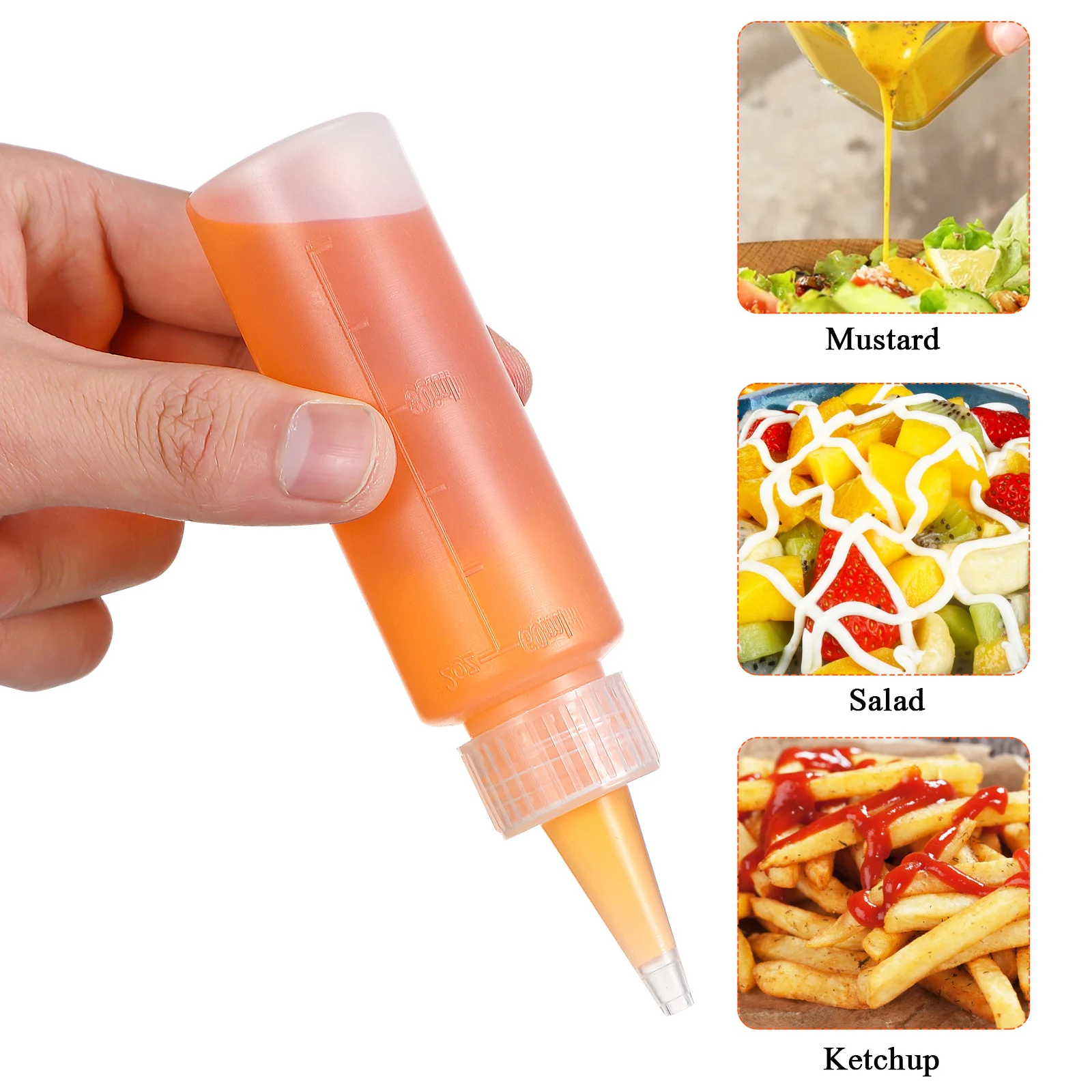 

20 pcs Squeeze Bottles 60Ml With Nozzles Condiment Sauce Dispensing Plastic Squeezy Oil Vinegar Ketchup Bottles For Kitchen